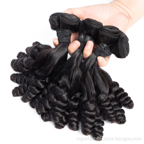 Virgin Cuticle Aligned Brazilian Human Hair Double Drawn Virgin Hair Fumi Loose Wave Bundles with Lace Closure